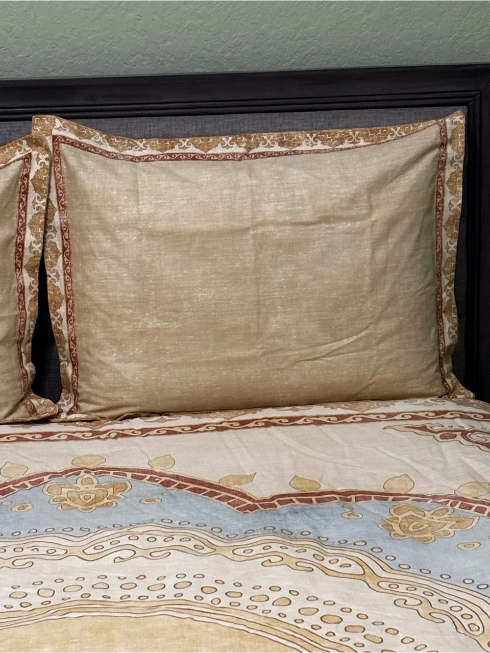 Chic Gold & Blue Medallion Comforter Set